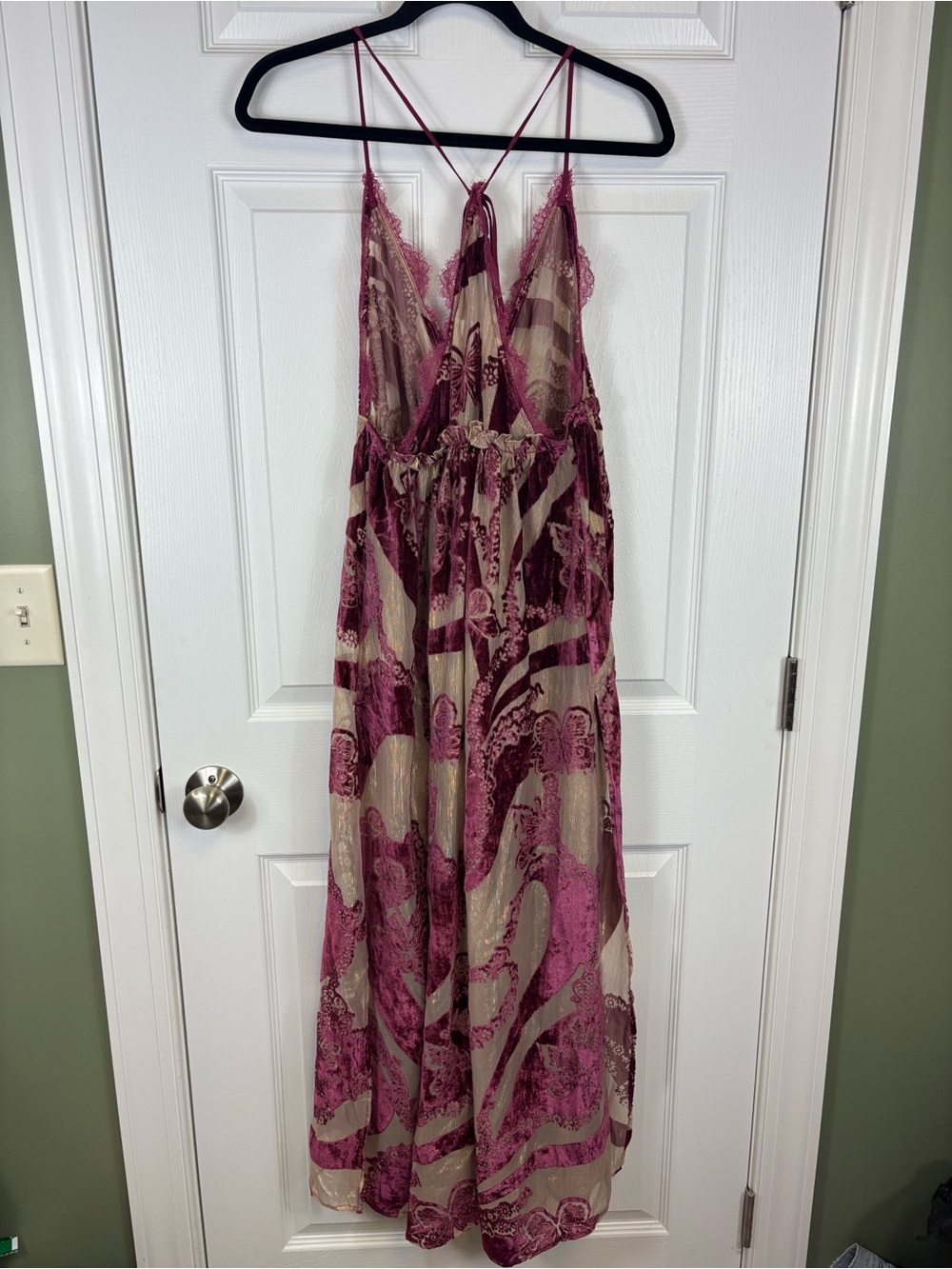 Intimately Free People Bali butterfly burnout slip dress sz sm - Picture 8 of 9